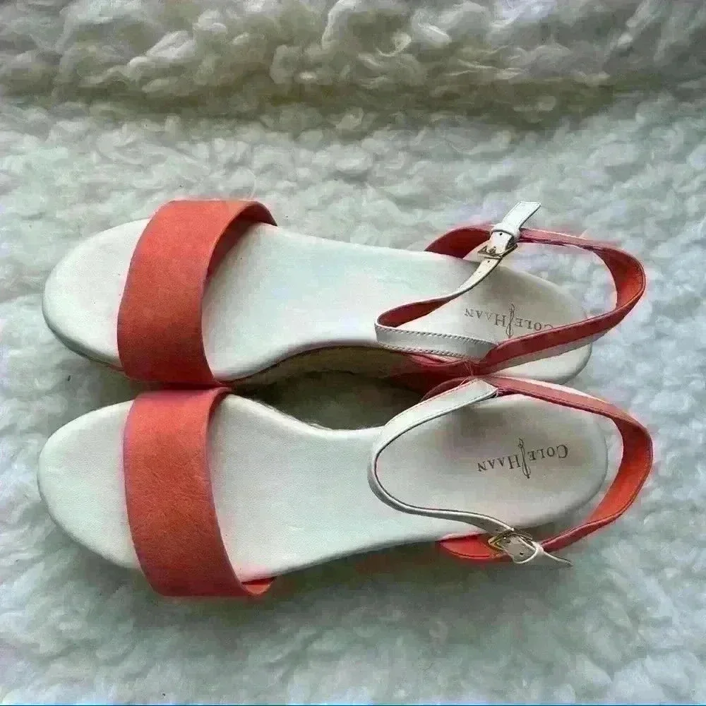 Cole Haan Orange Arden Nubuck Espadrille Wedge